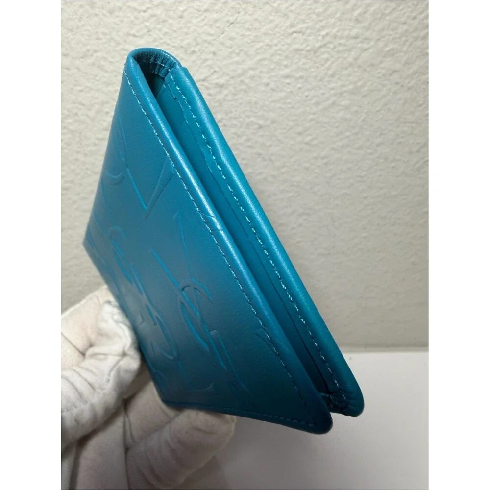 Vintage Yves Saint Laurent Blue Leather Cardholder in Excellent Condition